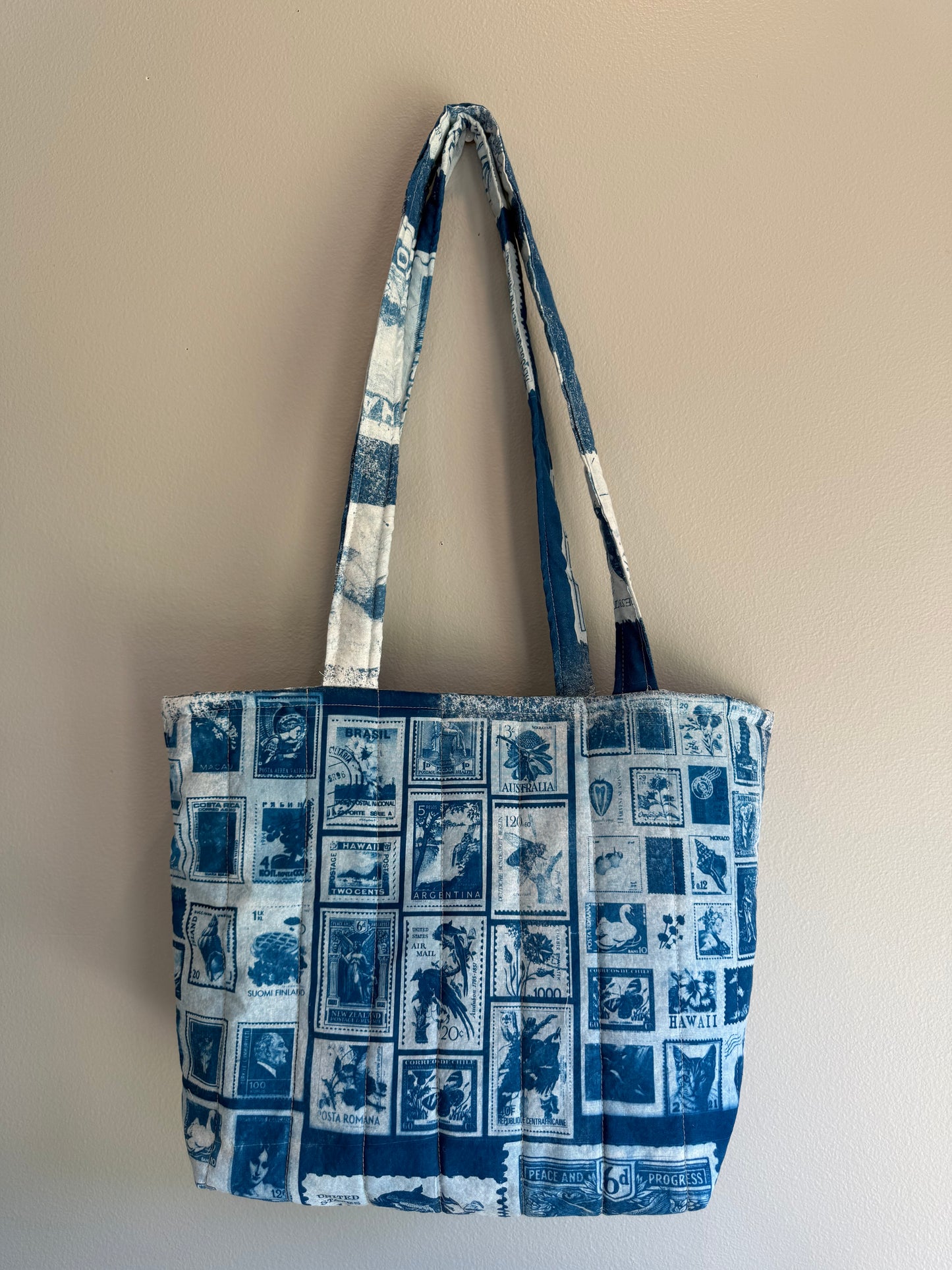 Postage Stamp Quilted Tote