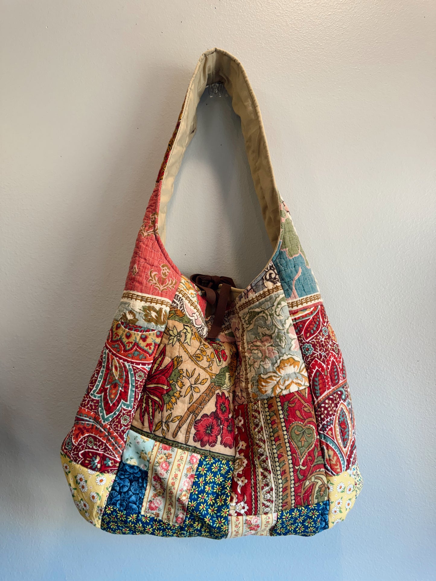 Khaki Quilted Tote Bag