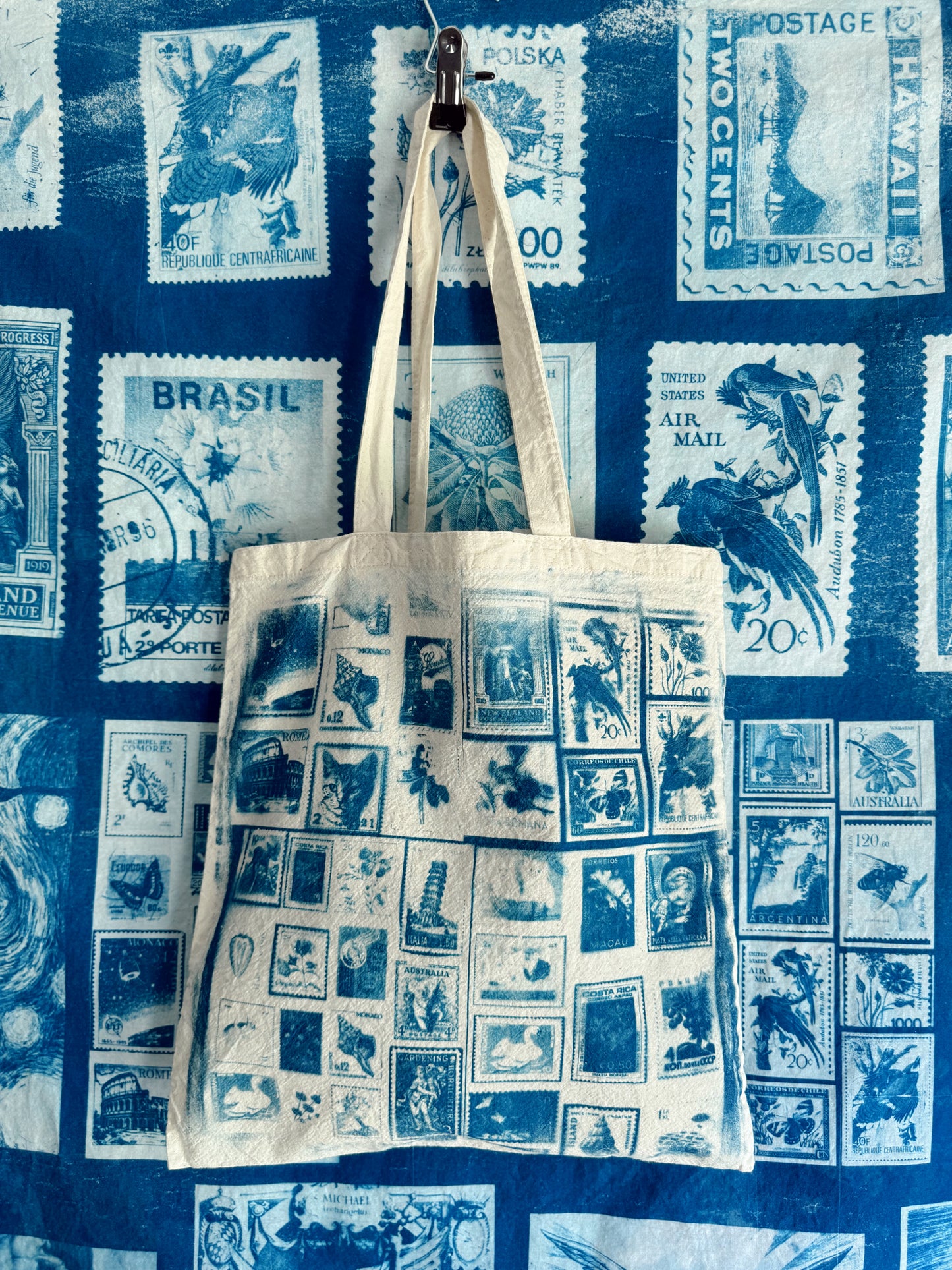 postage stamp tote