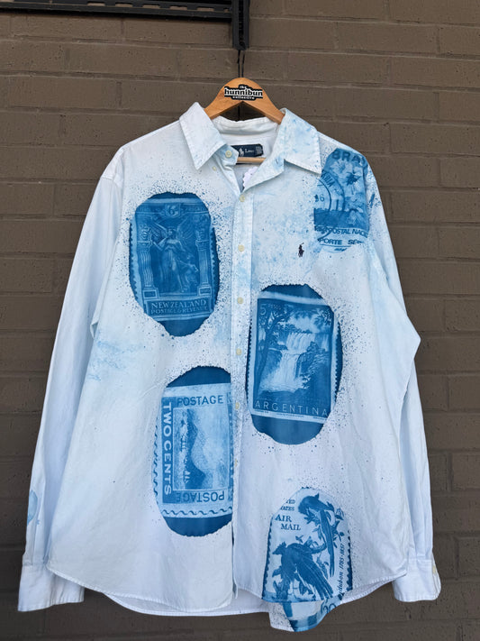 postage stamp polo - xl